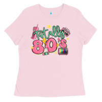 Bubblegum Pink totally 80s retro vintage Ladies Tee - MaliasSmallBusiness