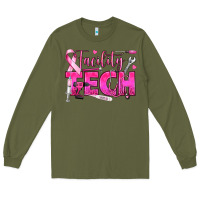 Army Green Breast Cancer Facility Tech Long Sleeve Tee - texasbilliewilder