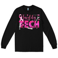 Black Breast Cancer Facility Tech Long Sleeve Tee - texasbilliewilder