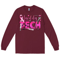 Burgundy Breast Cancer Facility Tech Long Sleeve Tee - texasbilliewilder