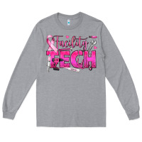 Heather Grey Breast Cancer Facility Tech Long Sleeve Tee - texasbilliewilder
