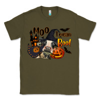 Army Green Moo I Mean Boo Holstein Cow Classic Tee - LillyAllenDesigns