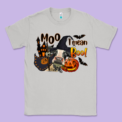 Moo I Mean Boo Holstein Cow Classic Tee Designed By Lillyallendesigns