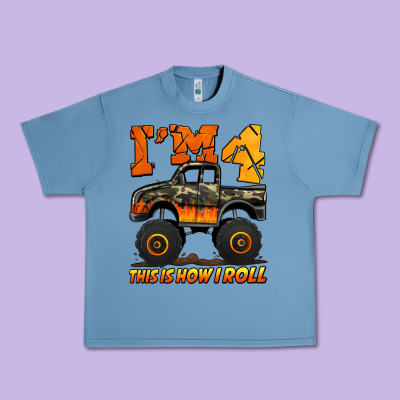 I'm Four This Is How I Roll Monster Truck Birthday Urban Heavy Tee Designed By Jasminsmagicworld
