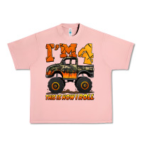 Salmon i'm four this is how i roll monster truck birthday Urban Heavy Tee - Jasminsmagicworld