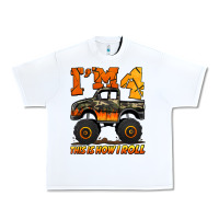 White i'm four this is how i roll monster truck birthday Urban Heavy Tee - Jasminsmagicworld