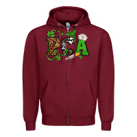Burgundy St. Patrick's Day PCA Zipper Hoodie - OliviaCreatesArt