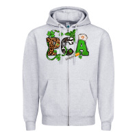 Heather Grey St. Patrick's Day PCA Zipper Hoodie - OliviaCreatesArt