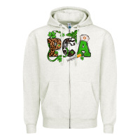 Oatmeal Heather St. Patrick's Day PCA Zipper Hoodie - OliviaCreatesArt