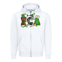 White St. Patrick's Day PCA Zipper Hoodie - OliviaCreatesArt