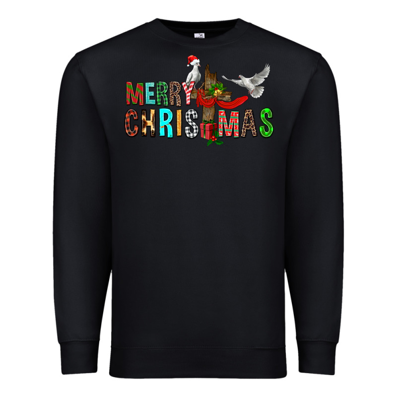 Merry Christmas Cross Premium Sweatshirt by FaDigitalArtStudio | Teevron
