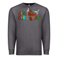 Charcoal Heather Merry christmas cross Premium Sweatshirt - FaDigitalArtStudio