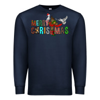 Navy Merry christmas cross Premium Sweatshirt - FaDigitalArtStudio