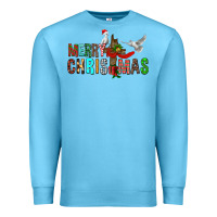 Ocean Blue Merry christmas cross Premium Sweatshirt - FaDigitalArtStudio