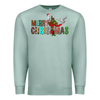 Seafoam Merry christmas cross Premium Sweatshirt - FaDigitalArtStudio