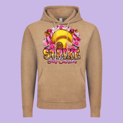 Strike Out Cancer Softball Vintage Hoodie Designed By Artiststas