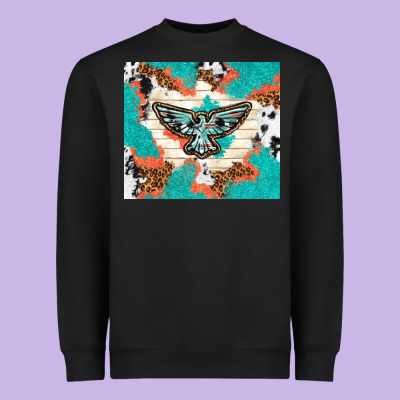 Freebird With Leopard And Cowhide Pattern Heavyweight Sweatshirt Designed By Tumblerdesignbyshophia
