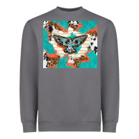 Storm freebird with leopard and cowhide pattern Heavyweight Sweatshirt - TumblerDesignByShophia