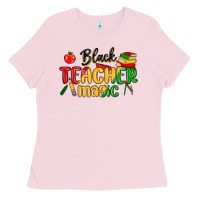 Bubblegum Pink black teacher magic juneteenth Ladies Tee - MaliasSmallBusiness