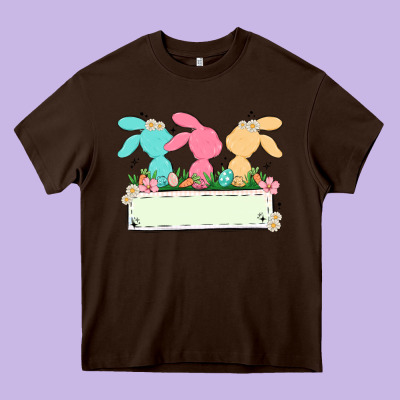 Easter Bunny Trio Heavy Core Tee Designed By Maliassmallbusiness