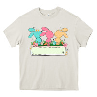 Cream easter bunny trio Heavy Core Tee - MaliasSmallBusiness