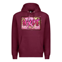 Burgundy Hope Breast Cancer Premium Hoodie - FaDigitalArtStudio