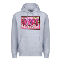 Heather Grey Hope Breast Cancer Premium Hoodie - FaDigitalArtStudio