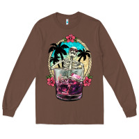 Chestnut summer skeleton cocktail Long Sleeve Tee - NancyCooperArtShop