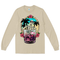 Mushroom summer skeleton cocktail Long Sleeve Tee - NancyCooperArtShop