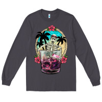 Smoke summer skeleton cocktail Long Sleeve Tee - NancyCooperArtShop