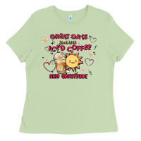 Matcha great days start with iced coffee and gratitude Ladies Tee - MaliasSmallBusiness