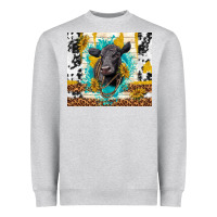Heather Grey black angus Heavyweight Sweatshirt - TumblerDesignByShophia