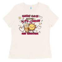 Bone great days start with iced coffee and gratitude Ladies Tee - MaliasSmallBusiness