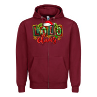 Burgundy christmas lolo claus Zipper Hoodie - FaDigitalArtStudio