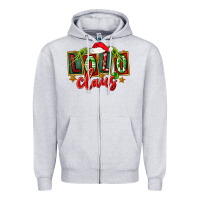 Heather Grey christmas lolo claus Zipper Hoodie - FaDigitalArtStudio