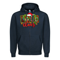 Navy christmas lolo claus Zipper Hoodie - FaDigitalArtStudio