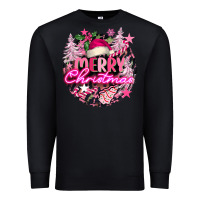 Black pink merry christmas Premium Sweatshirt - FaDigitalArtStudio
