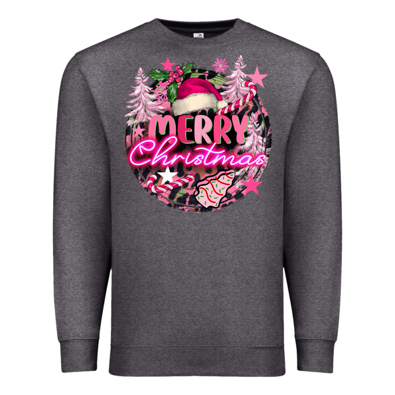 Pink Merry Christmas Premium Sweatshirt by FaDigitalArtStudio | Teevron