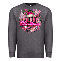 Charcoal Heather pink merry christmas Premium Sweatshirt - FaDigitalArtStudio