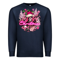 Navy pink merry christmas Premium Sweatshirt - FaDigitalArtStudio