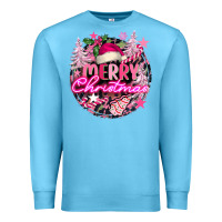 Ocean Blue pink merry christmas Premium Sweatshirt - FaDigitalArtStudio