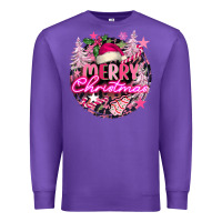 Purple pink merry christmas Premium Sweatshirt - FaDigitalArtStudio
