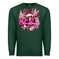 Sports Green pink merry christmas Premium Sweatshirt - FaDigitalArtStudio