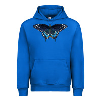 Cobalt Black Swallowtail Butterfly Urban Hoodie - LillyAllenDesigns
