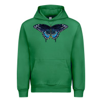 Emerald Black Swallowtail Butterfly Urban Hoodie - LillyAllenDesigns
