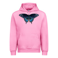 Fuchsia Pink Black Swallowtail Butterfly Urban Hoodie - LillyAllenDesigns