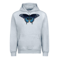 Heather Grey Black Swallowtail Butterfly Urban Hoodie - LillyAllenDesigns