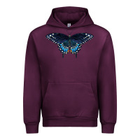 Mauve Wine Black Swallowtail Butterfly Urban Hoodie - LillyAllenDesigns