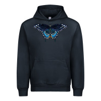 Navy Black Swallowtail Butterfly Urban Hoodie - LillyAllenDesigns