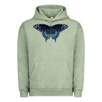 Pigment Oil Green Black Swallowtail Butterfly Urban Hoodie - LillyAllenDesigns